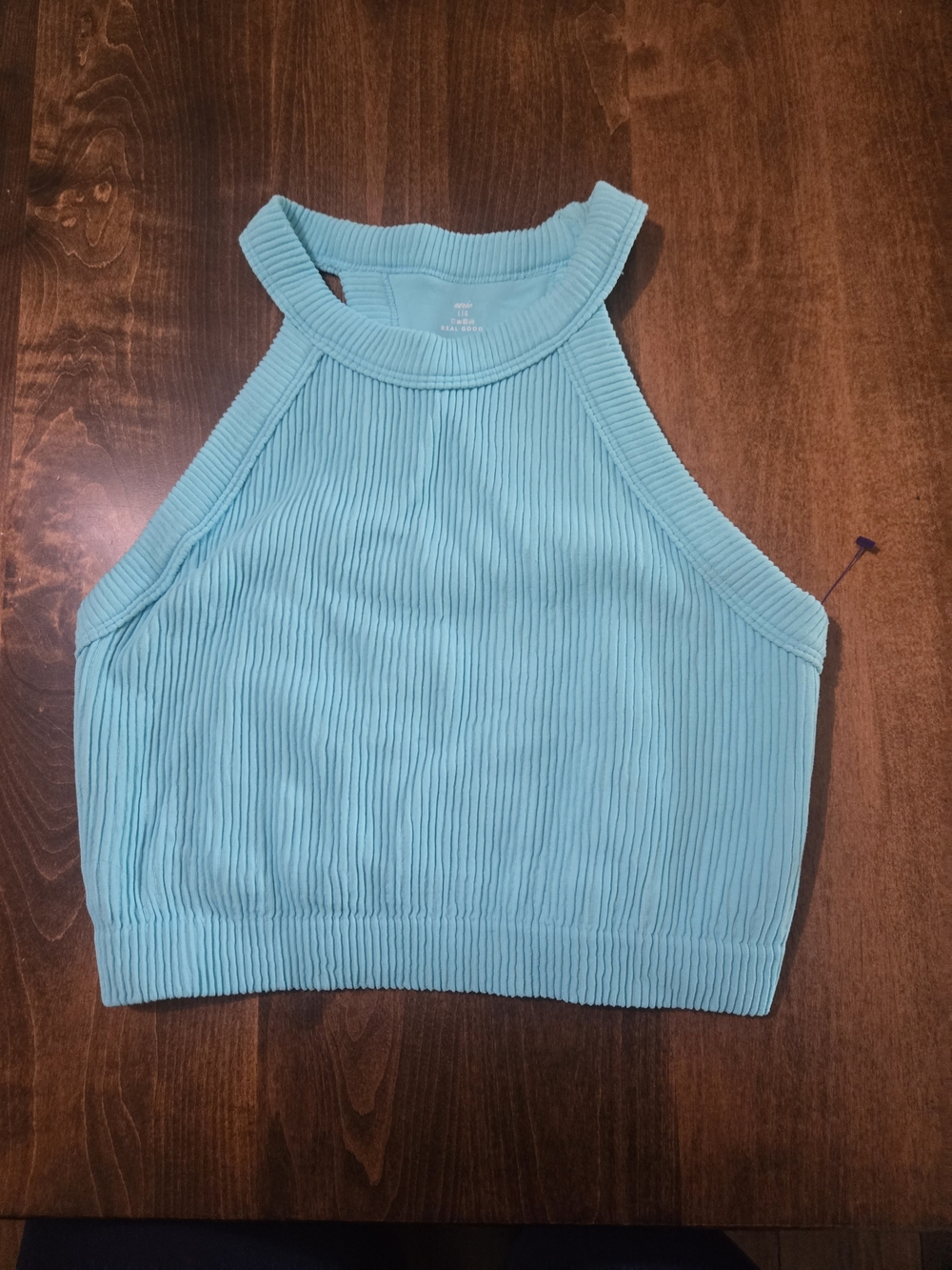 Aerie Women’s Ribbed Halter Crop Top - Light Blue